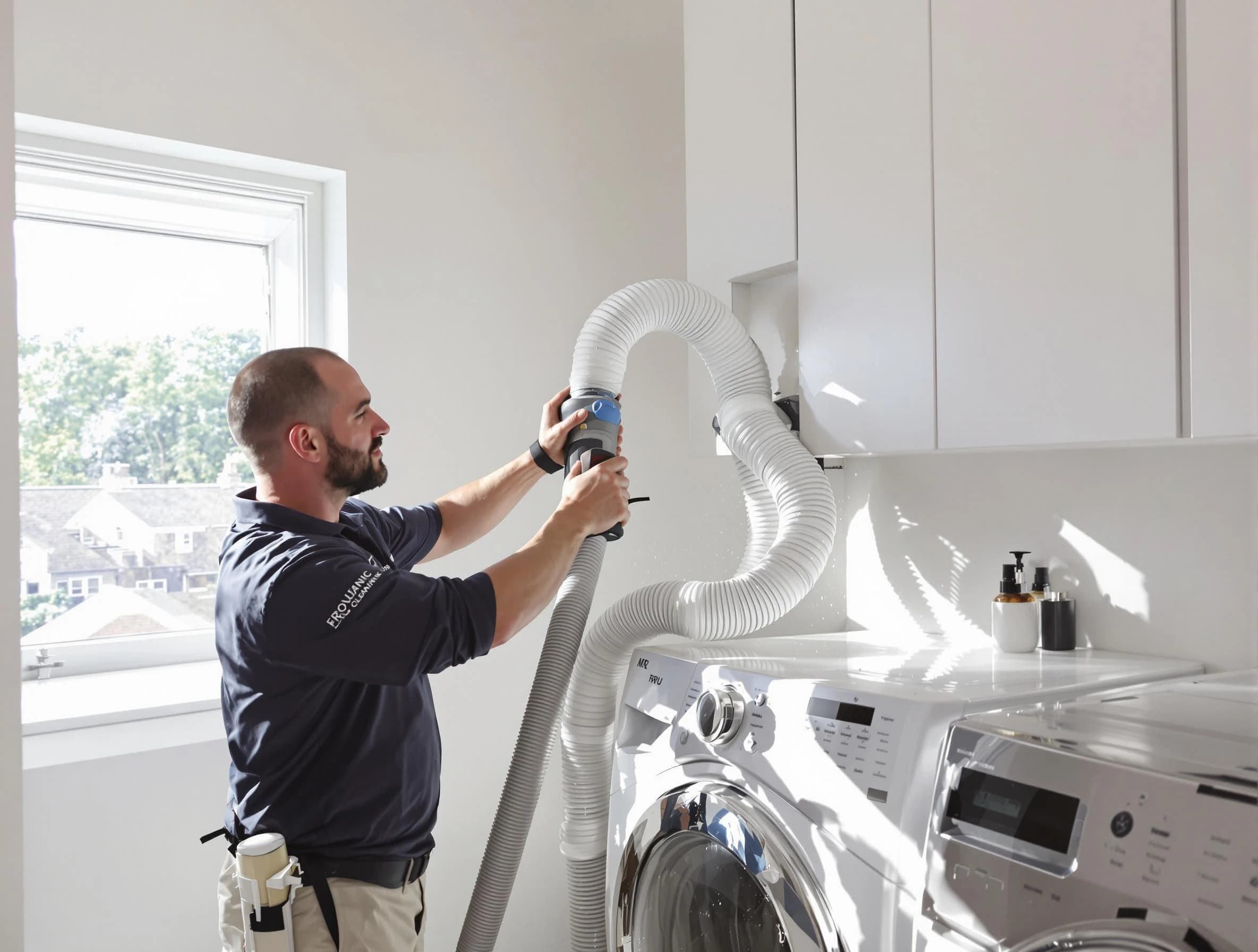 Certified Swissvale Dryer Vent Cleaning technician performing dryer vent cleaning in Swissvale