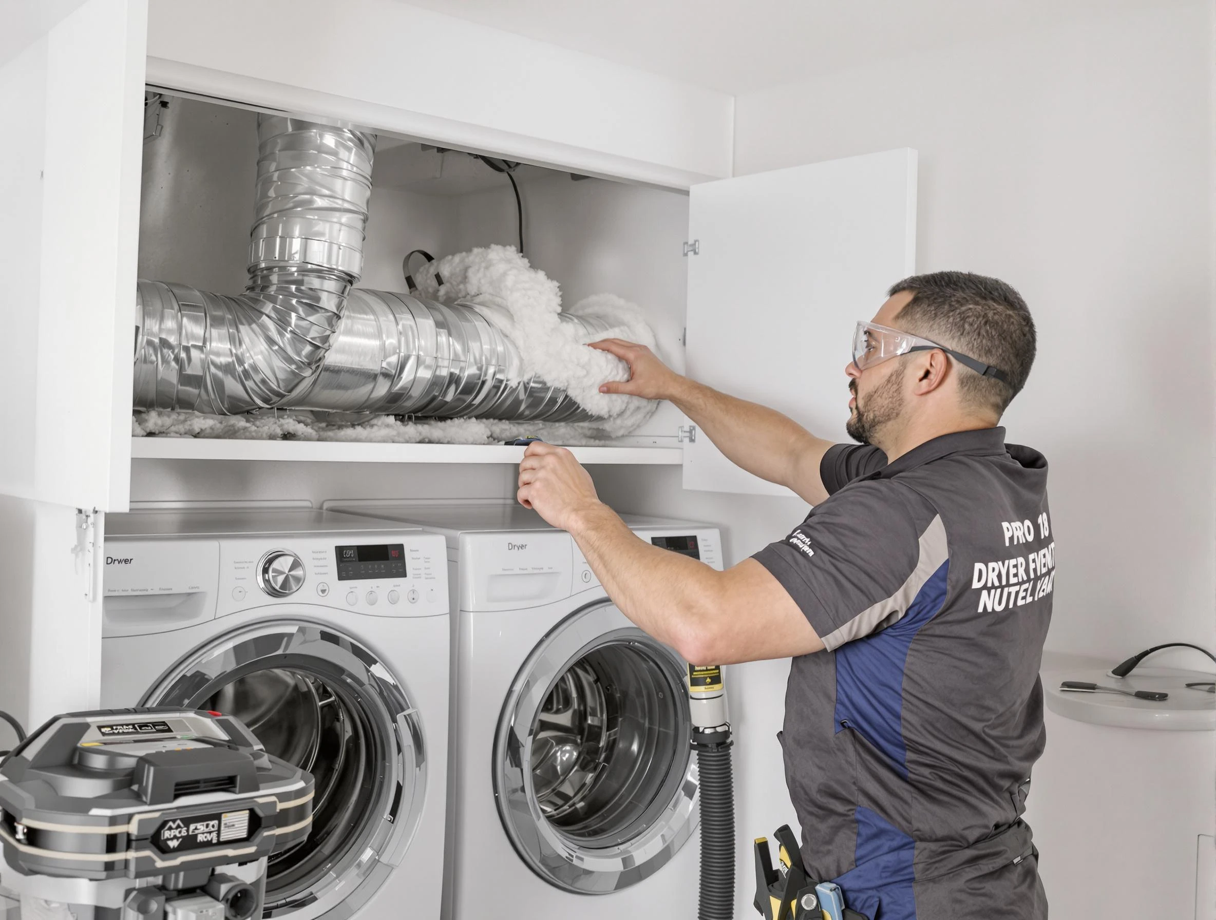 Swissvale Dryer Vent Cleaning certified technician performing specialized gas dryer vent cleaning in Swissvale